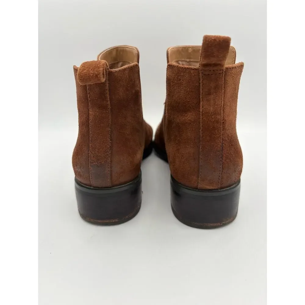 Franco Sarto Brown Suede Ankle Boots Botties Size 8